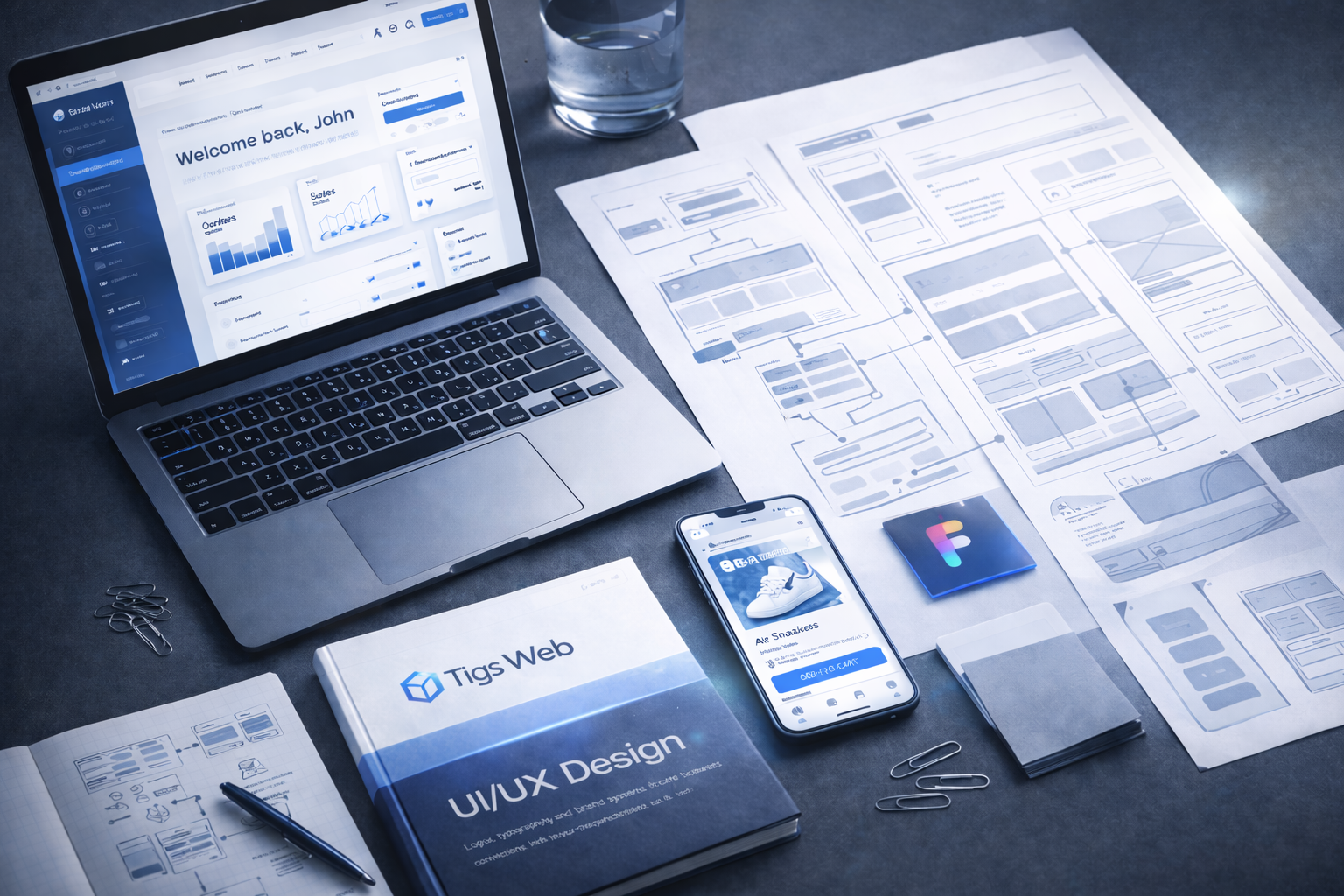 UI/UX design mockups